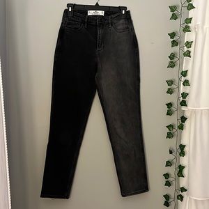 Hollister, Half & Half Black and Gray Curvy High Rise Mom Jeans 1L